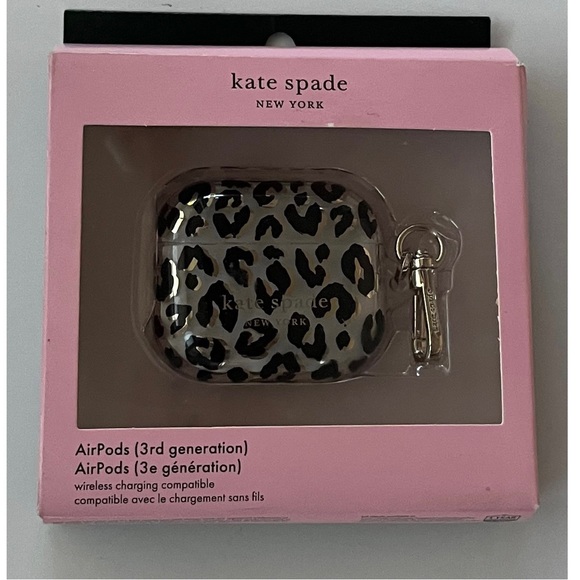 Kate Spade New York Leopard Print Protective AirPod Case 3rd Generation - Picture 1 of 5